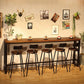 Wood Bar Dining Table Industrial Bar Dining Table with Black Trestle Base Clearhalo 'Bar Furniture' 'Bar Tables' 'bar_tables' 'furn' 'furn_bar_tables' 'Furniture' 'furniture_bar_tables' 'Kitchen & Dining Furniture' 1200x1200_ef4ff54f-3f30-4c29-ab98-c3be46a14de3