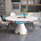 Table à manger ronde sur pied moderne, Table en pierre pour salle à manger et cuisine
