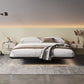 84.65 inch Wide Contemporary Platform Bed Frame Solid Wood Bed