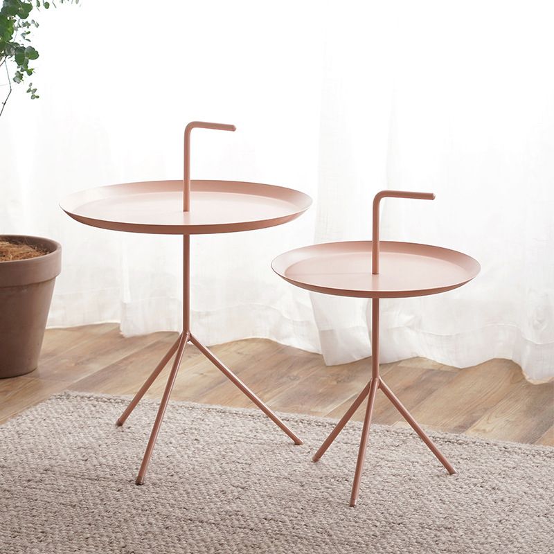 21.6"/25.5" Tall Metal Pedestal End Table Round Tray Top Side End Table Clearhalo 'Coffee & Accent Tables' 'End & Side Tables' 'end_side_table' 'Furniture' 'furniture_end_side_table' 'Living Room Furniture' 1200x1200_ef54387d-9e08-4580-a3ba-76365d4af6e2