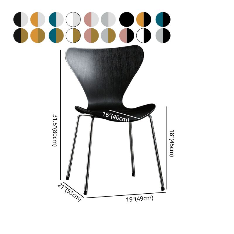 Wingback Dining Armless Chairs Indoor Dining Side Chairs with Metal Legs Clearhalo ' kitchen&dining_furn' 'Dining Chairs' 'Dining Tables & Seating' 'dining_chair' 'furn' 'furn_dining_chair' 'Furniture' 'furniture_dining_chair' 'Kitchen & Dining Furniture' 'kitchen' 1200x1200_ef54a815-a360-4678-9e22-8a369ff2c354