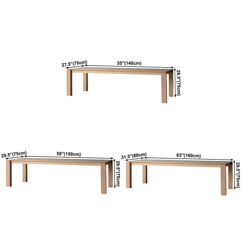 White Oak Solid Wood Top Dining Table Rectangle Table with Wooden Base and 4 Legs Clearhalo ' dining_table' 'Dining Tables & Seating' 'Dining Tables' 'furn' 'furn_dining_table' 'Furniture' 'furniture_dining_table' 'Kitchen & Dining Furniture' 'kitchen&dining_furn' 'kitchen' 'kitchen_dining_table' 1200x1200_ef5515b6-3ed6-4c23-8a72-1a57ac099267