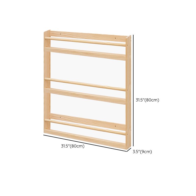 Contemporary Wall Mounted Bookshelf Solid Wood Bookcase for Office