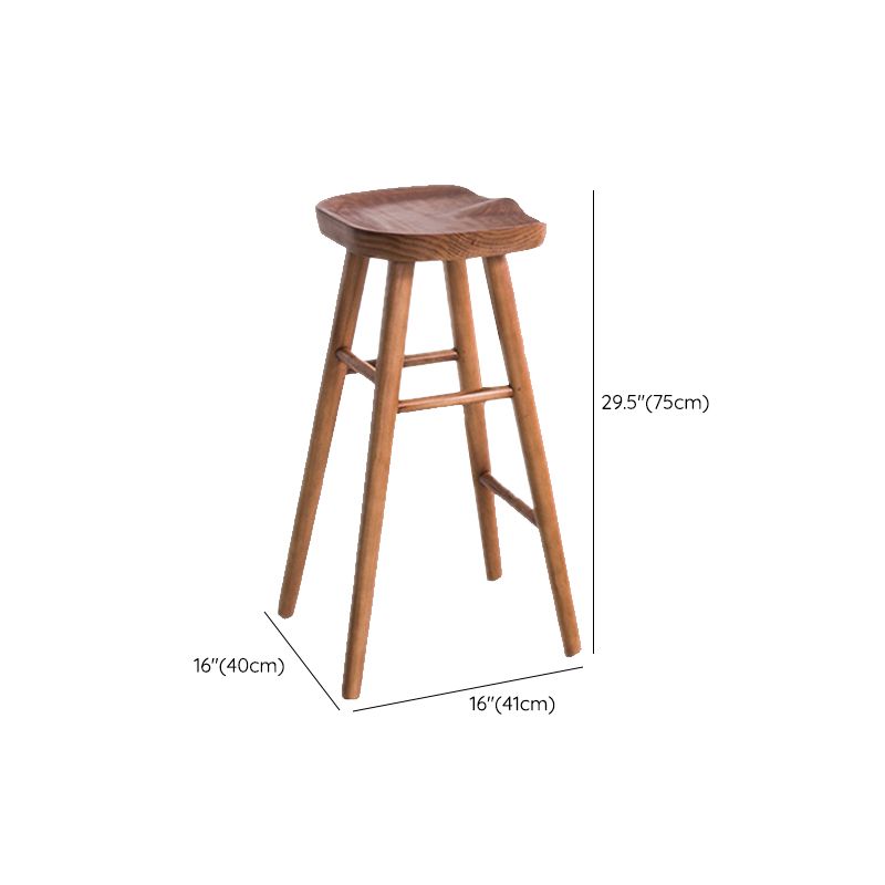 Industrial Armless Bar Stools Solid Wood Dining Stool with Footrest Clearhalo 'Bar Furniture' 'Bar Stools' 'bar_stools' 'furn' 'furn_bar_stools' 'Furniture' 'Kitchen & Dining Furniture' 1200x1200_ef573993-2af6-4eec-9087-4b8b05f7908d
