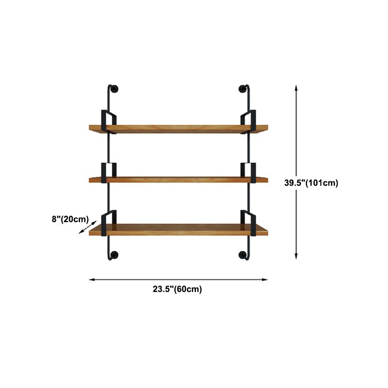 7.87 "W estantería de estilo industrial montado en la pared para la sala de estudio del hogar