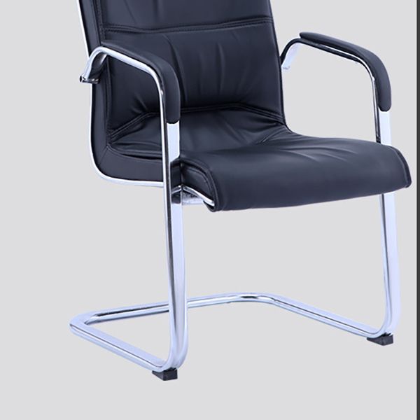 Contemporary PU Computer Chair Faux Leather and Chrome Frame Office Chair Clearhalo 'furn' 'furn_office_chair' 'Furniture' 'Office Chairs' 'Office Furniture' 'office_chair' 1200x1200_ef5c5880-9d62-4933-8bf1-ce5962da7089