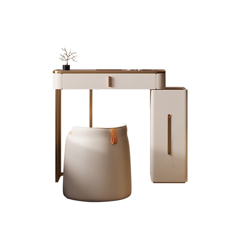 Contemporary Makeup Vanity Desk Table 3 Drawer Glass Top Dressing Table Clearhalo 'Bedroom Furniture' 'furn' 'furn_makeup_vanities' 'Furniture' 'Makeup Vanities' 'makeup_vanities' 1200x1200_ef5d3f18-1ddf-43e3-a25d-30312bd76768