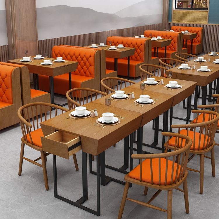 Industrial Style Dining Site Table Solid Wood Dining Room Furniture for Home Clearhalo ' dining_table' 'Dining Tables & Seating' 'Dining Tables' 'furn' 'furn_dining_table' 'Furniture' 'furniture_dining_table' 'Kitchen & Dining Furniture' 'kitchen&dining_furn' 'kitchen' 'kitchen_dining_table' 1200x1200_ef5ddedc-143c-4f5b-a21a-cdb5c1c0adbd