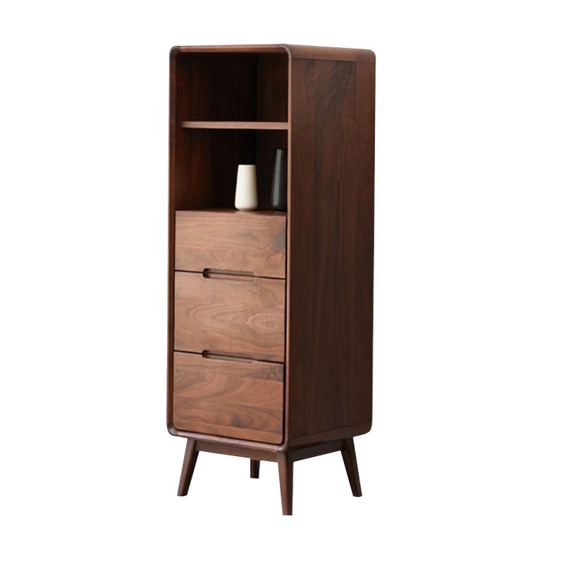 Salon moderne Curio Armoire en bois massif avec rangement ouvert