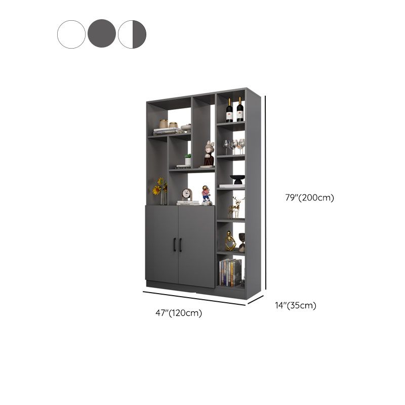 Modern Wooden 78.74" Tall Accent Cabinet with Shelves and Doors