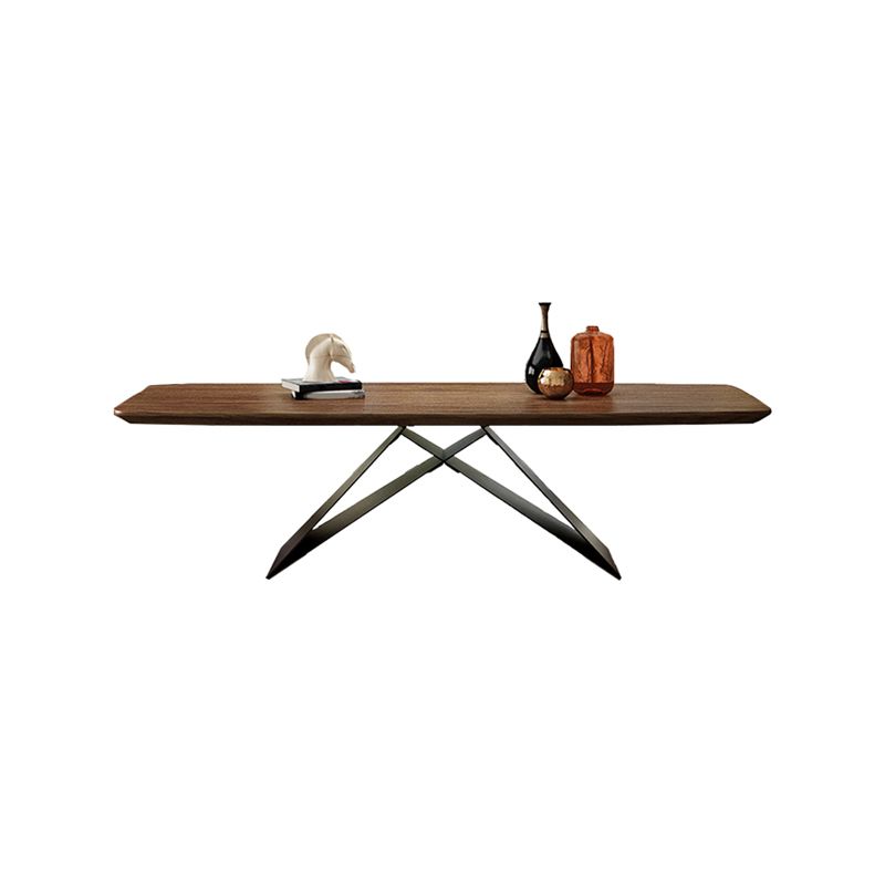 Industrial Metal Rectangle Dining Table Walnut Wood Top Table for Kitchen Clearhalo ' dining_table' 'Dining Tables & Seating' 'Dining Tables' 'furn' 'furn_dining_table' 'Furniture' 'furniture_dining_table' 'Kitchen & Dining Furniture' 'kitchen&dining_furn' 'kitchen' 'kitchen_dining_table' 1200x1200_ef5f1c4e-4306-4cf2-b173-829762394843