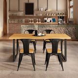 工業用のソリッドウッドダイニングテーブルセット1/5ピースキッチン用ダイニングセット