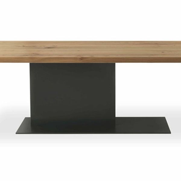 Industrial Pine Wood Dining Table Rectangle Kitchen Table with Metal Pedestal Base Clearhalo ' dining_table' 'Dining Tables & Seating' 'Dining Tables' 'furn' 'furn_dining_table' 'Furniture' 'furniture_dining_table' 'Kitchen & Dining Furniture' 'kitchen&dining_furn' 'kitchen' 'kitchen_dining_table' 1200x1200_ef605433-f9a8-4b61-b832-08d30322e4f4