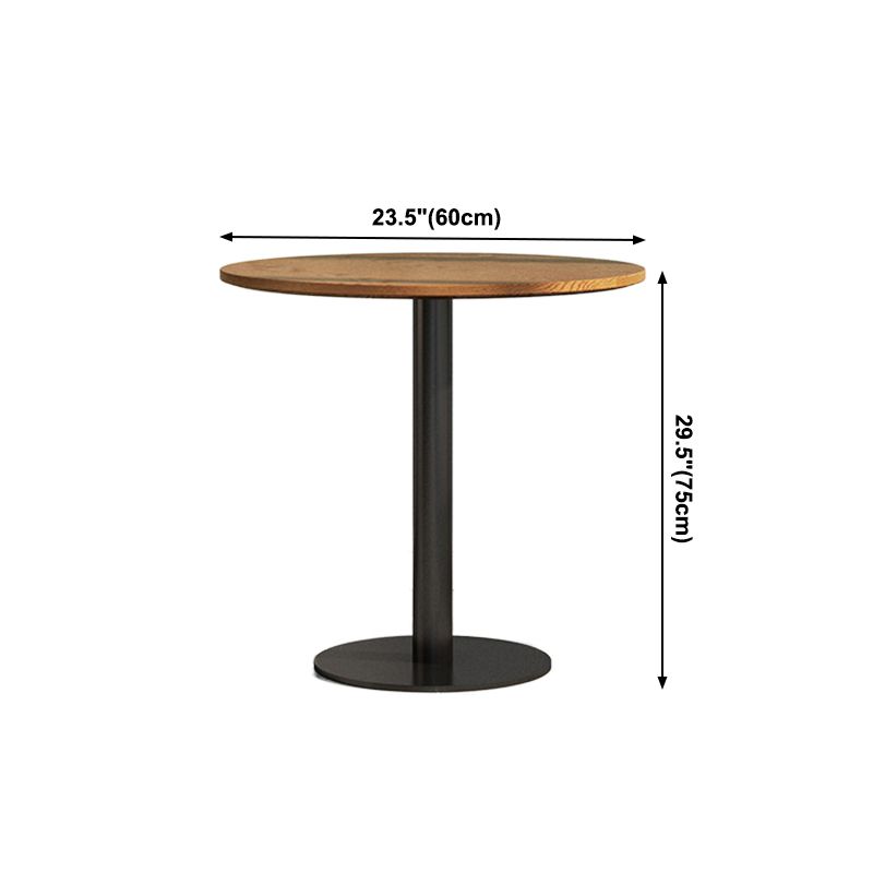 Table de dîner en bois industriel Table marron avec cadre noir pour salle à manger