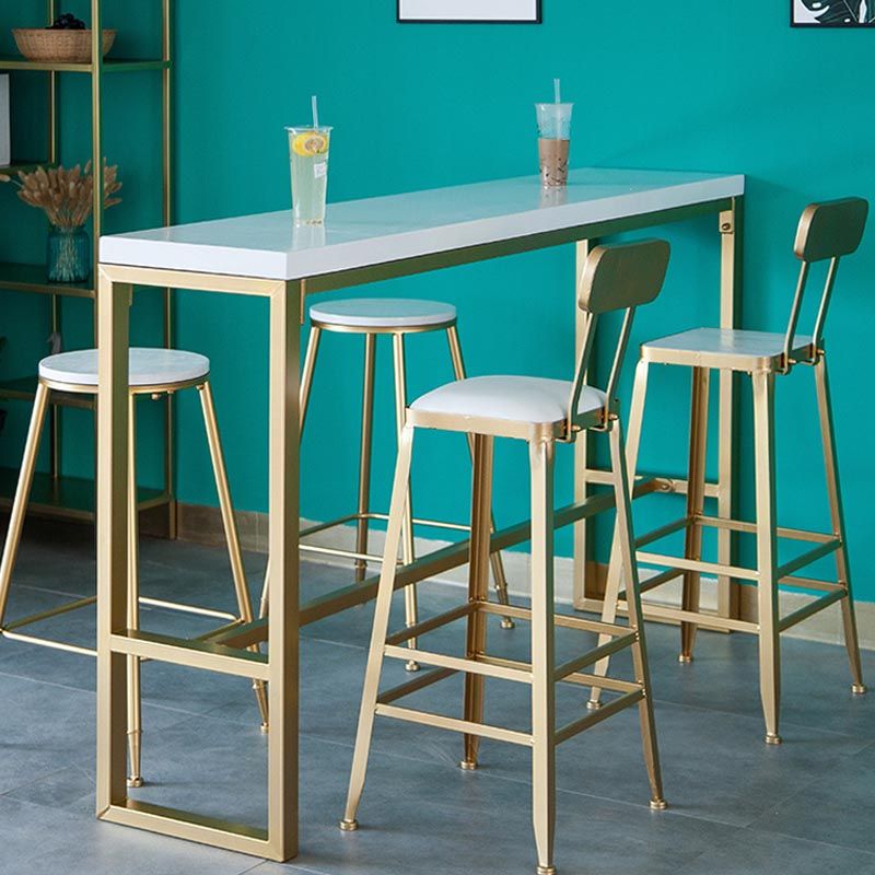 Tavolo da bar in stile glam tavolo da pub piedistallo oro per soggiorno