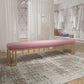 Modern Cotton Foam Bench Pink Cushioned Bench with Legs for Kitchen Clearhalo 'Benches' 'Chairs & Seating' 'furn' 'furn_benches' 'Furniture' 'Living Room Furniture' 1200x1200_ef62cb13-84e2-404c-b767-ddb8fe3d68ae
