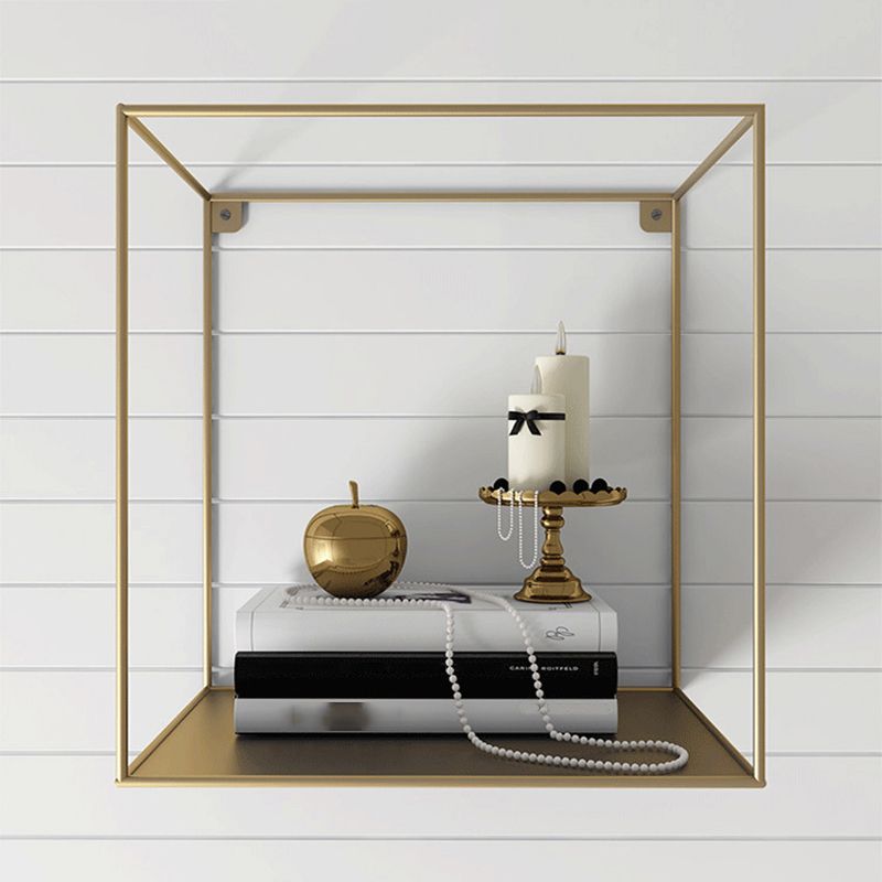 Glam Open Shelf Bookcase Floating Metal Book Shelf for Living Room Clearhalo 'Bookcases' 'furn' 'furn_bookcases' 'Furniture' 'Office Furniture' 1200x1200_ef641471-7882-4745-8b3d-696fea61df16