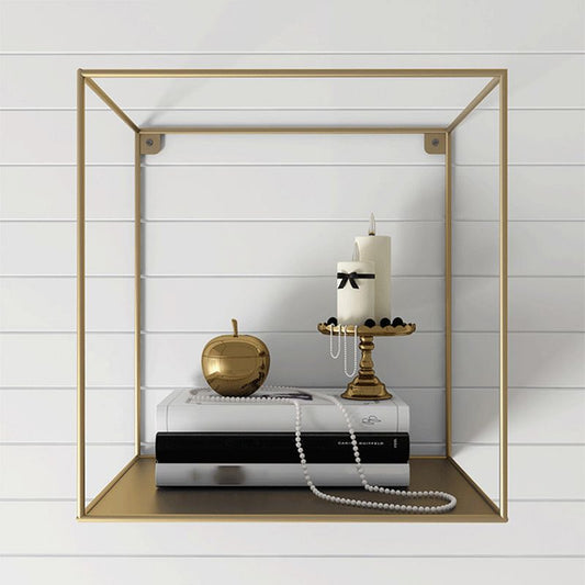 Glam Open Shelf Bookcase Floating Metal Book Shelf for Living Room Clearhalo 'Bookcases' 'furn' 'furn_bookcases' 'Furniture' 'Office Furniture' 1200x1200_ef641471-7882-4745-8b3d-696fea61df16