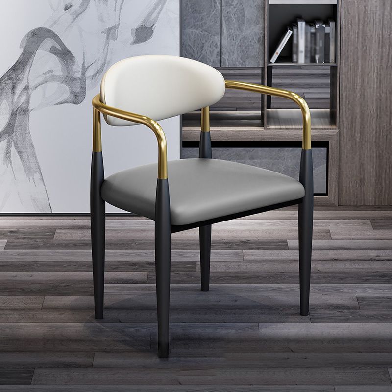 Modern Arm Chair Leather Open Back Dining Chair for Dining Room Clearhalo 'Dining Chairs' 'Dining Tables & Seating' 'dining_chair' 'furn' 'furn_dining_chair' 'Furniture' 'furniture_dining_chair' 'Kitchen & Dining Furniture' 1200x1200_ef645ae4-0b61-4e6c-94c7-8f11f8cc94d4
