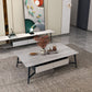 4 Legs Slate Cocktail Table Shelf Included Rectangular Coffee Table