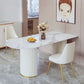 Contemporary Dining Table Sintered Stone Dining Table with Double Pedestal for Dining Clearhalo ' dining_table' 'Dining Tables & Seating' 'Dining Tables' 'Furniture' 'furniture_dining_table' 'Kitchen & Dining Furniture' 'kitchen&dining_furn' 'kitchen' 'kitchen_dining_table' 1200x1200_ef6523c3-9336-440a-9058-b20ad5e64bea