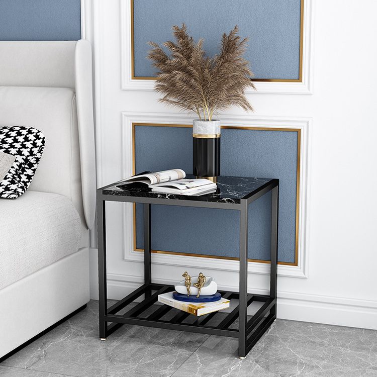 Contemporary Faux Marble Accent Table Nightstand 19.7" Tall Bed Nightstand Clearhalo 'Bedroom Furniture' 'furn' 'furn_night_stand' 'Furniture' 'night_stand' 'Nightstands' 1200x1200_ef66bac9-bf09-4e9d-bcfe-c8ec0d2f4fef