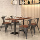 Mesa de comedor de madera sólida mesa de comedor cuadrado de estilo industrial con base de pedestal