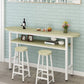 40-inch Height Bar Table Industrial Style Double-deck Wood Top Bar Table, Only Table Clearhalo 'Bar Furniture' 'Bar Tables' 'bar_tables' 'furn' 'furn_bar_tables' 'Furniture' 'furniture_bar_tables' 'Kitchen & Dining Furniture' 1200x1200_ef66ebce-d40b-40f2-bf11-cdb958012551