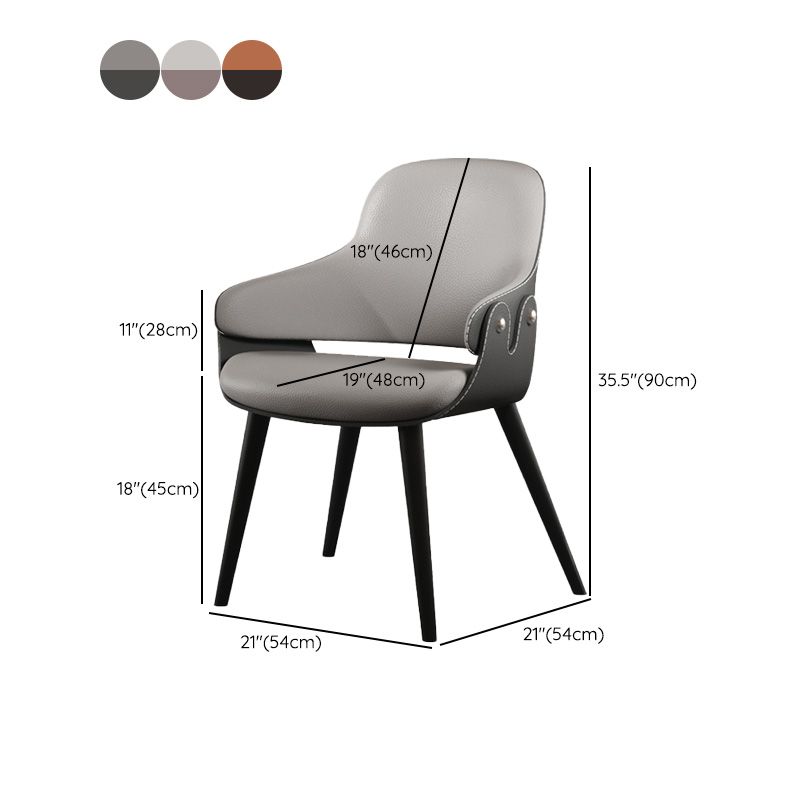 Leather Dining Chairs Metal Leg Arm Dining Room Chairs for Restaurant Use