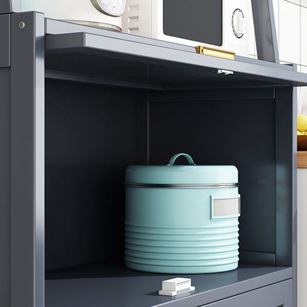 Server da pranzo in bambù grigio 2 ripiani glam buffet server per cucina