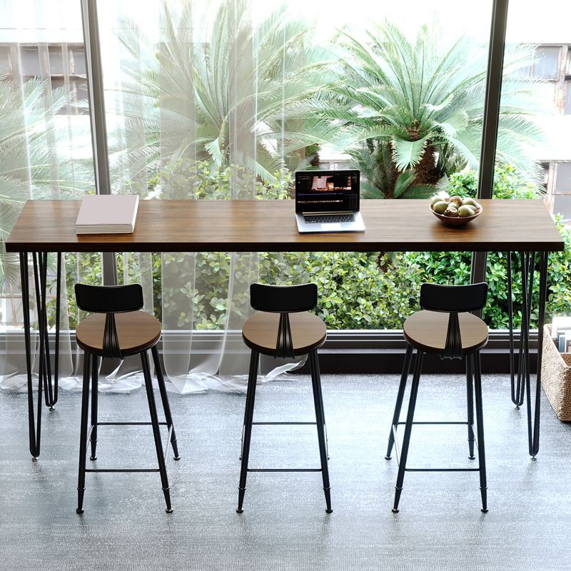 Tavolo da bar/bar in legno massiccio rettangolare glam da barra da barra per bistrot interno