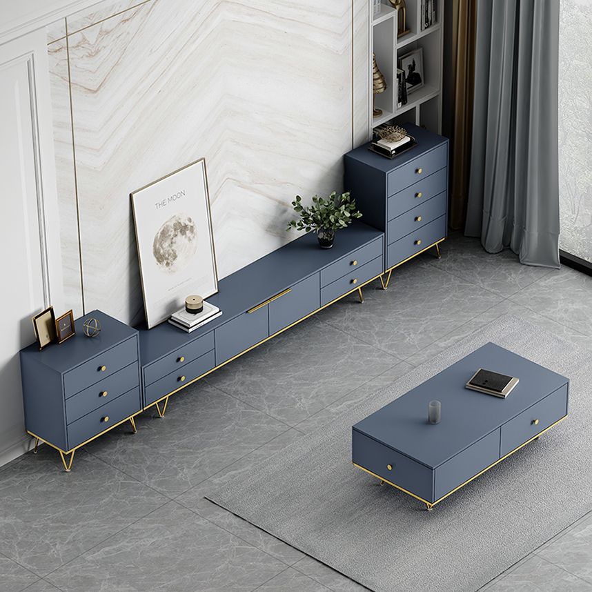 Glam TV Media Stand with Drawers Faux Wood Media Console for Living Room Clearhalo 'furn' 'furn_tv_stands_entertainment_centers' 'Furniture' 'Living Room Furniture' 'TV Stands & Entertainment Centers' 'TV Stands & Media Storage Furniture' 'tv_stands_entertainment_centers' 1200x1200_ef6929f7-2f82-42ee-b95f-a38ee2d68774