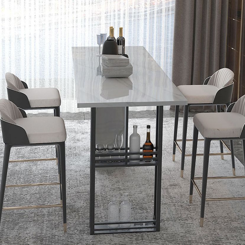 Tavolo da pranzo in pietra bianca tavolo rettangolo industriale tavolo da pranzo con base a slitta