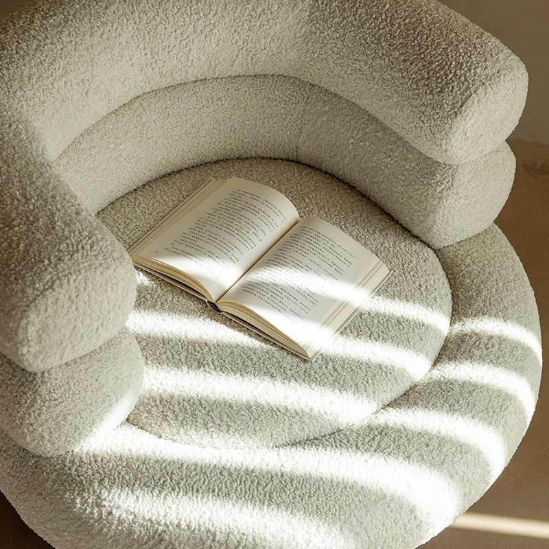 White Lounge Chair Arms Included Barrel Chair for Living Room Clearhalo 'Accent Chairs' 'accent_chairs' 'Chairs & Seating' 'furn' 'furn_accent_chairs' 'Furniture' 'Living Room Furniture' 1200x1200_ef6d7554-d206-401b-86de-e7138c6591e0