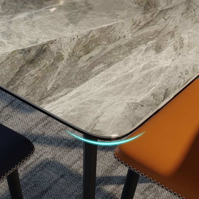 Industrial Style Sintered Stone Dining Table 4 Legs Carbon Steel Base Rectangle Table Clearhalo ' dining_table' 'Dining Tables & Seating' 'Dining Tables' 'furn' 'furn_dining_table' 'Furniture' 'furniture_dining_table' 'Kitchen & Dining Furniture' 'kitchen&dining_furn' 'kitchen' 'kitchen_dining_table' 1200x1200_ef6d842d-cbfe-4c87-824e-989aa804d4d8