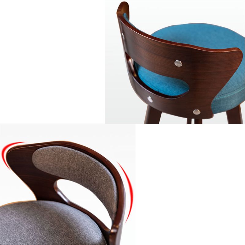 Scandinavian Wood Brown Counter Stools Round Seat Bar Stools with Footrest Clearhalo 'Bar Furniture' 'Bar Stools' 'bar_stools' 'furn' 'furn_bar_stools' 'furniture_bar_stools' 'Kitchen & Dining Furniture' 'kitchen&dining_furn' 'kitchen' 'kitchen_furn' Furniture' 1200x1200_ef6e12fd-8ccf-4e18-a1f1-ef690d61b42b