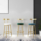 Glam Style Bar-stool Metal Legs Round Seat Barstool with Footrest for Kitchen Clearhalo 'Bar Furniture' 'Bar Stools' 'bar_stools' 'furn' 'furn_bar_stools' 'furniture_bar_stools' 'Kitchen & Dining Furniture' 'kitchen&dining_furn' 'kitchen' 'kitchen_furn' Furniture' 1200x1200_ef6e7f67-f1de-4e78-9f8b-10dc17e09803