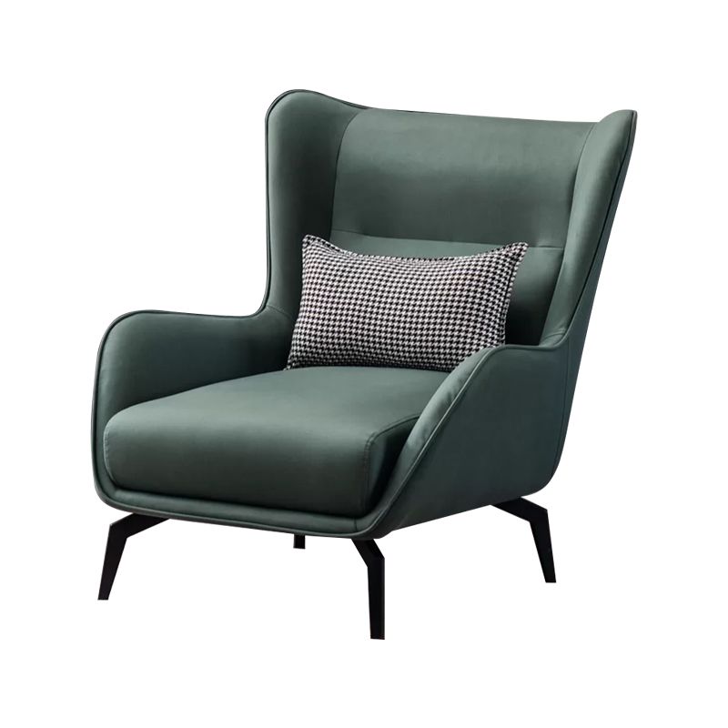 Modern Style Leather Armrest Fixed Back Upholstered Arm Chair