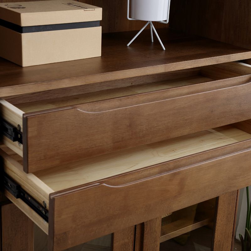 Two Drawer Accent Cabinet Rectangular Wooden and Glass 1-Door Cabinet Clearhalo 'Cabinets & Chests' 'cabinets_chests' 'furn' 'furn_cabinets_chests' 'Furniture' 'Living Room Furniture' 1200x1200_ef6eeb68-b27c-42c4-912a-d7f124e436b6