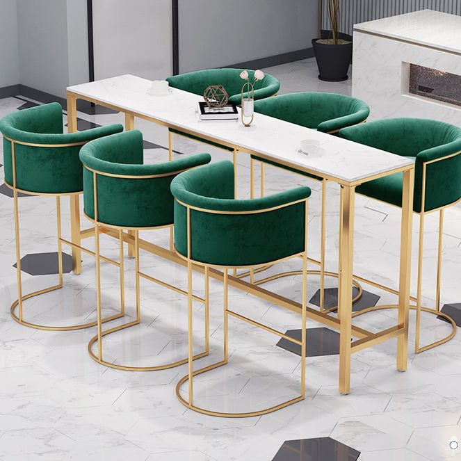 White Stone Bar Table Traditional Luxury Bar Table with Gold Base Clearhalo 'Bar Furniture' 'Bar Tables' 'bar_tables' 'furn' 'furn_bar_tables' 'Furniture' 'furniture_bar_tables' 'Kitchen & Dining Furniture' 1200x1200_ef6efb12-2b3a-407c-a1e2-65c5ecbfa7c6