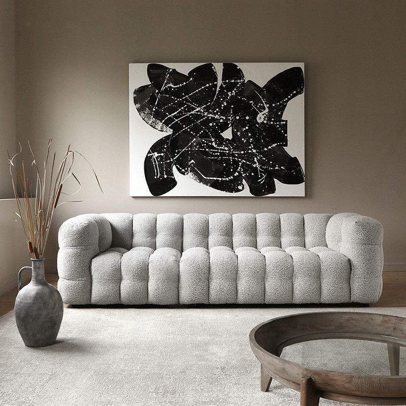 Contemporary Wooden Standard  Sofa Tuxedo Arm Tight Back Sofa