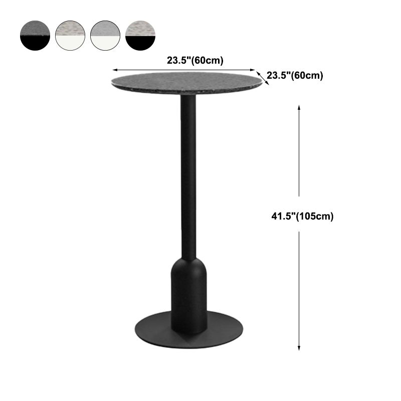 Industrial Steel Bar Dining Table Terrazzo Top Indoor Bistro Table with Single Pedestal Clearhalo 'Bar Furniture' 'Bar Tables' 'bar_tables' 'furn' 'furn_bar_tables' 'Furniture' 'furniture_bar_tables' 'Kitchen & Dining Furniture' 1200x1200_ef70fd34-aab6-4ff6-9375-727f29b68b74