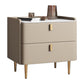 20 "W x 20" H Accento moderno comodino in pietra e comodino in legno con 2-cassetto