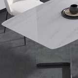 Modern Stone Double Pedestal Dining Table Rectangle White Top Table for Home Clearhalo 'Dining Tables & Seating' 'Dining Tables' 'dining_table' 'furn' 'furn_dining_table' 'Furniture' 'furniture_dining_table' 'Kitchen & Dining Furniture' 'kitchen' 'kitchen_dining_table' 1200x1200_ef7211d9-70a4-40a4-84f4-5aeceaecbd62