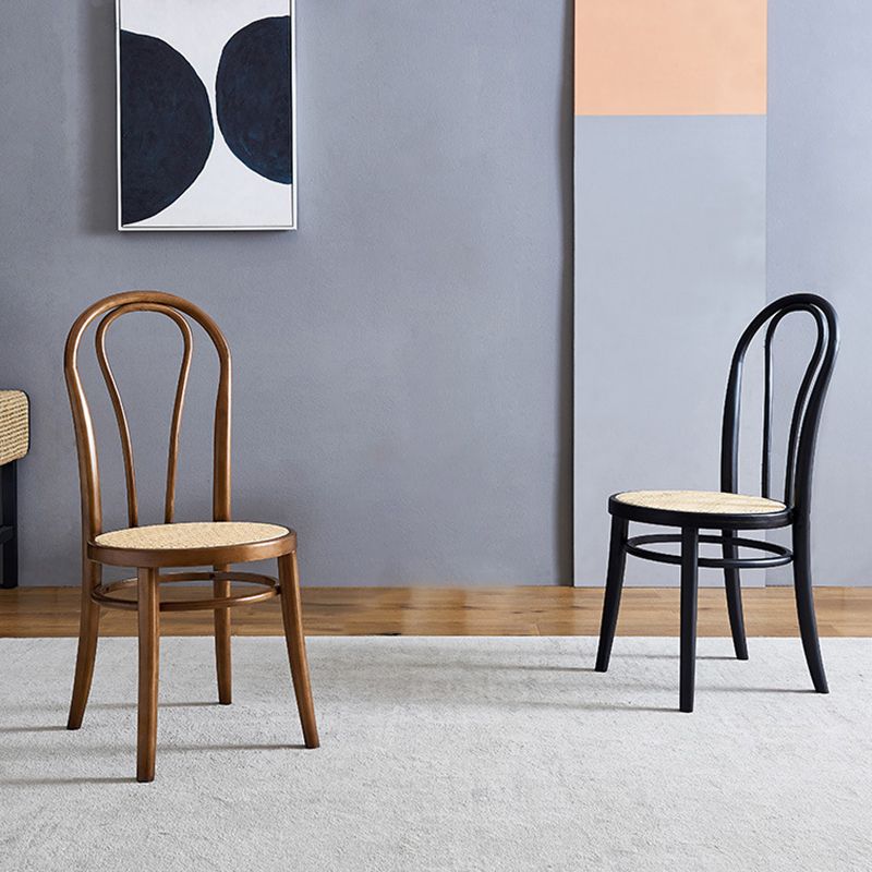 Scandinavian Design Windsor Back Side Chairs Wicker Dining Chairs for Home Clearhalo ' kitchen&dining_furn' 'Dining Chairs' 'Dining Tables & Seating' 'dining_chair' 'furn' 'furn_dining_chair' 'Furniture' 'furniture_dining_chair' 'Kitchen & Dining Furniture' 'kitchen' 1200x1200_ef738730-2902-41c0-bc4e-16024487c597