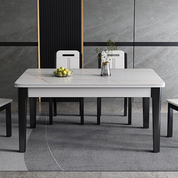 Mid-Century Rectangle Dining Table Sintered Stone Table with 4 Legs Base Clearhalo ' dining_table' 'Dining Tables & Seating' 'Dining Tables' 'furn' 'furn_dining_table' 'Furniture' 'furniture_dining_table' 'Kitchen & Dining Furniture' 'kitchen&dining_furn' 'kitchen' 'kitchen_dining_table' 1200x1200_ef7395c7-1196-400d-8f7d-5ef7f544c503
