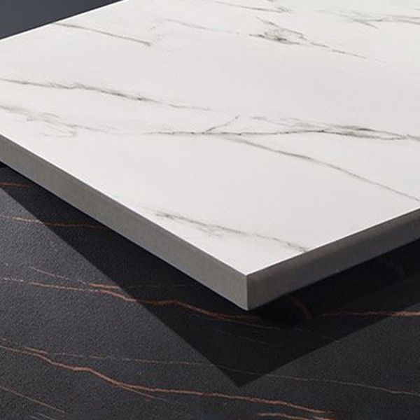 Traditional Luxury Stone Dining Table Rectangle Tripod Base Dining Table