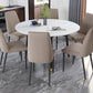 White Contemporary Rectangular and Round Easy Folding Dining Table Clearhalo 'Dining Tables & Seating' 'Dining Tables' 'dining_table' 'furn' 'furn_dining_table' 'Furniture' 'Kitchen & Dining Furniture' 1200x1200_ef744b38-26fd-4bb7-94a4-da1a22b0c82f