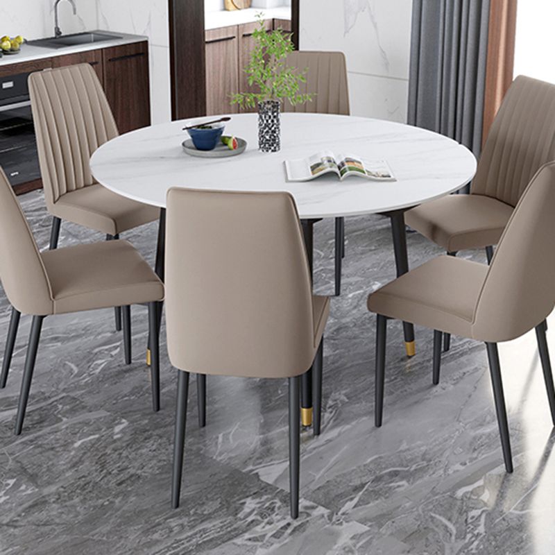 White Contemporary Rectangular and Round Easy Folding Dining Table Clearhalo 'Dining Tables & Seating' 'Dining Tables' 'dining_table' 'furn' 'furn_dining_table' 'Furniture' 'Kitchen & Dining Furniture' 1200x1200_ef744b38-26fd-4bb7-94a4-da1a22b0c82f