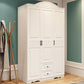 White Engineered Wood Wardrobe Armoire Hinged Wardrobe Closet